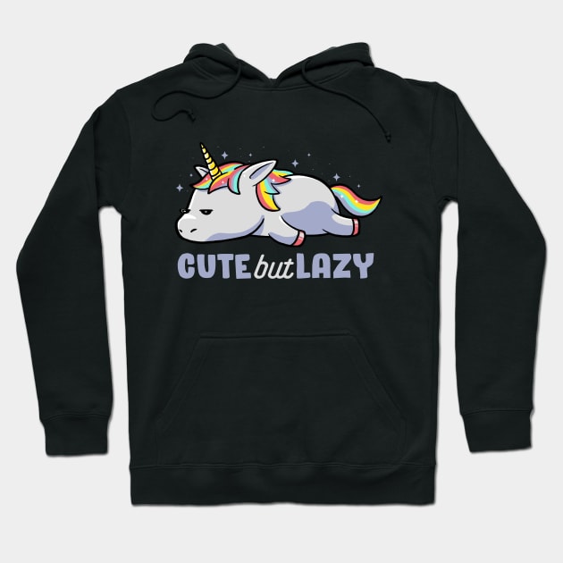 Cute But Lazy Funny Unicorn Gift Hoodie by eduely